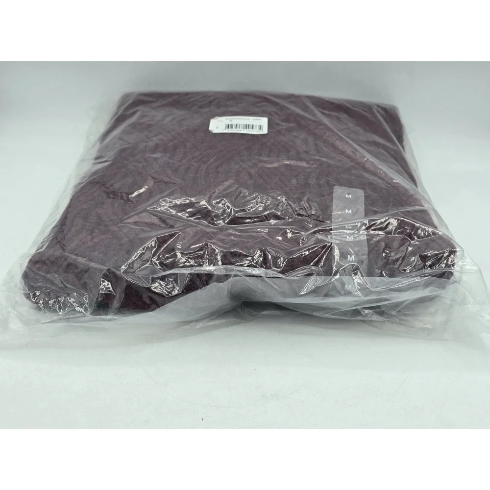 Guess Eco Wesley‎ Burgundy Red Long Sleeve Lattice Ribbed Sweater Size Medium - Picture 8 of 11